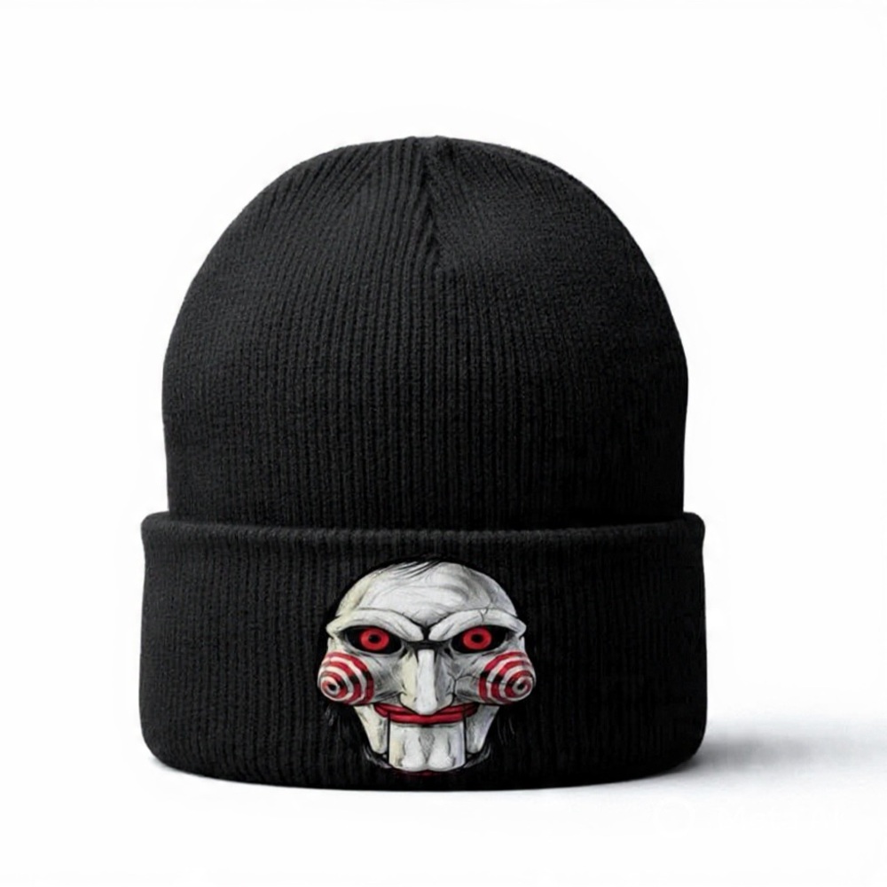 Jigsaw Horror Black Beanie